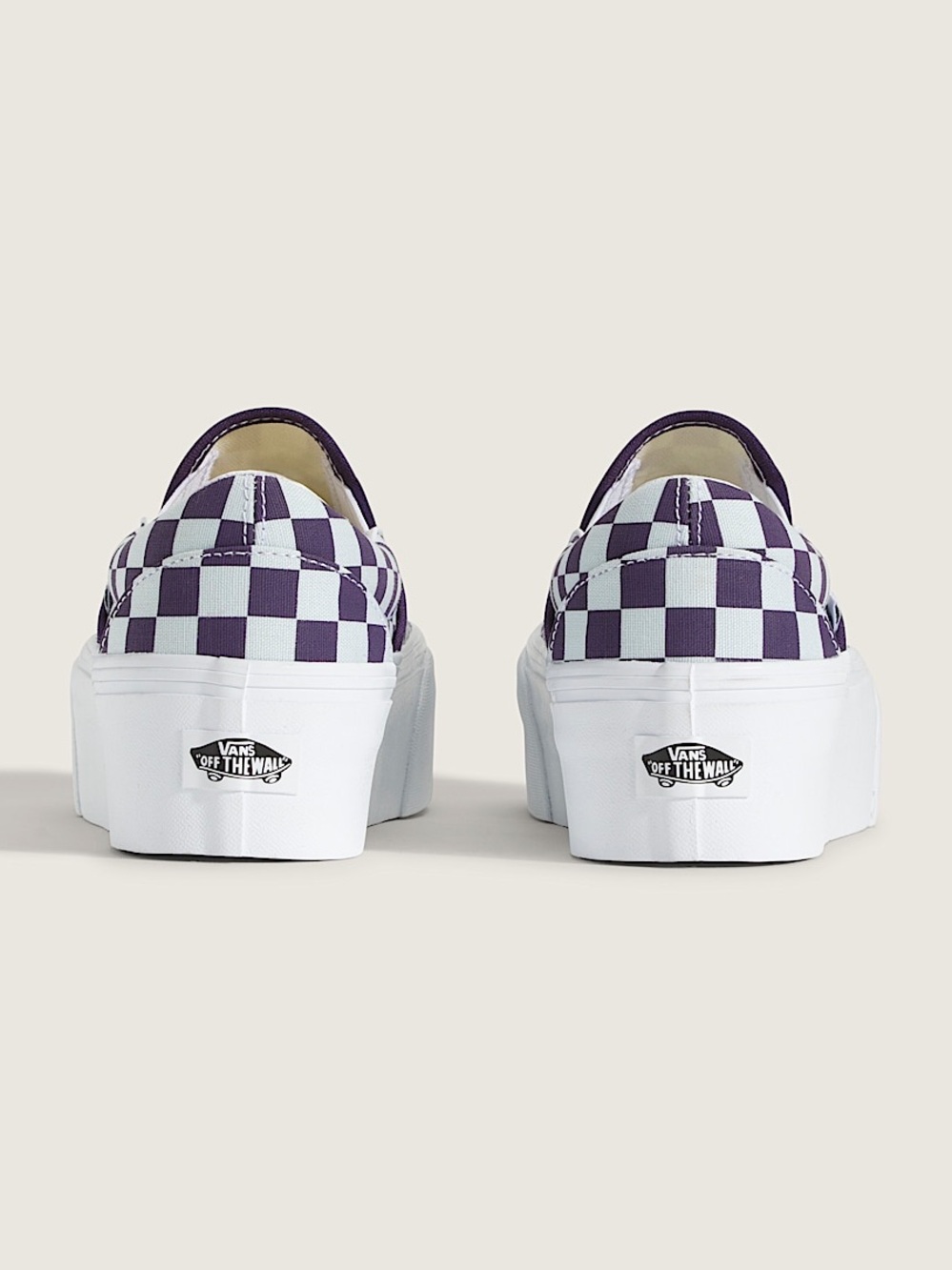 VANS Classic Slip-On Platform Checkerboard Shoe Mist Blue Gothic Grape Purple - Picture 3 of 12